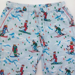 Print Fresh Frosted Lake "Hit The Slopes Skiing Leopards" Women's XS Pajama Pant